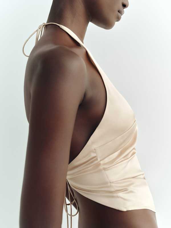 Reese Silk Top - Almond