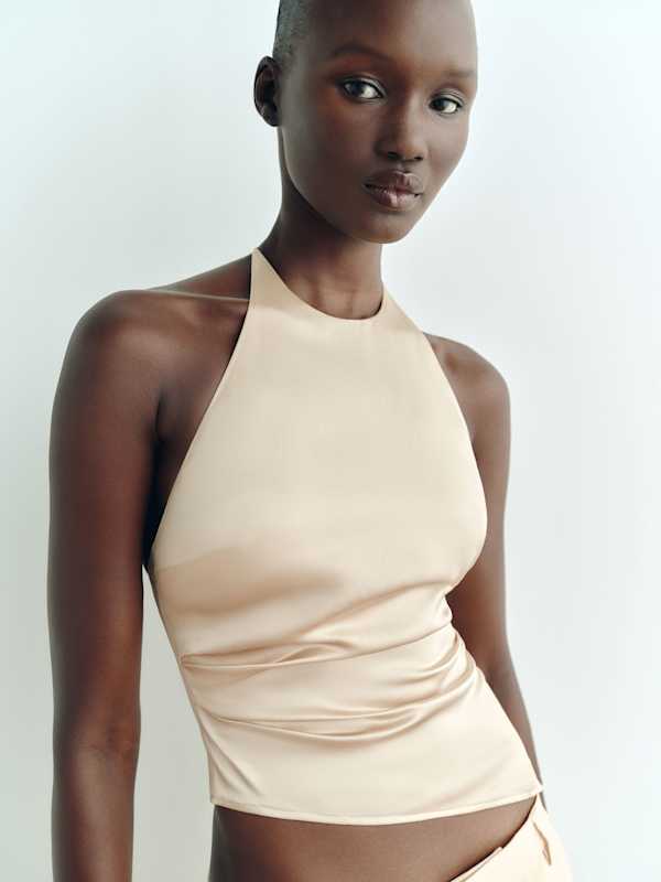Reese Silk Top - Almond