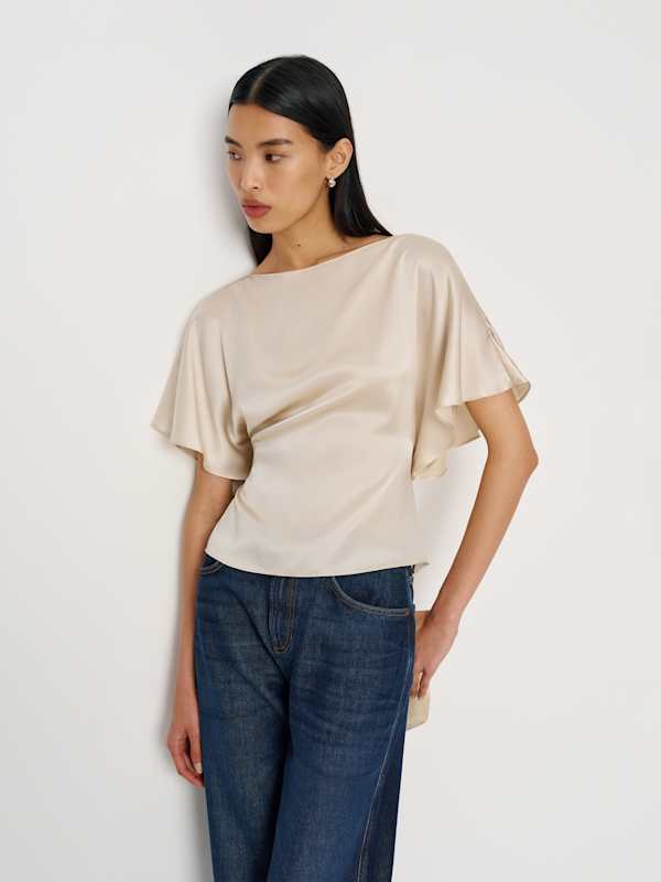 Avery Silk Top - Almond