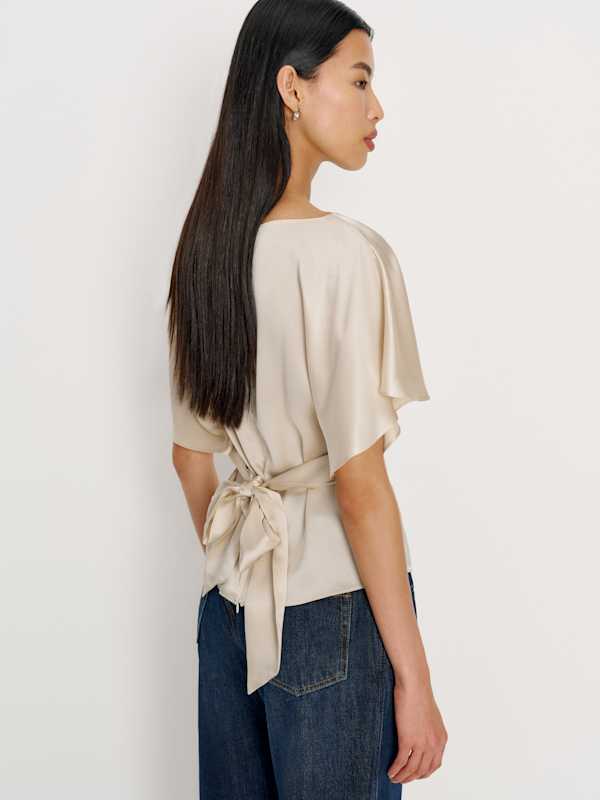 Avery Silk Top - Almond