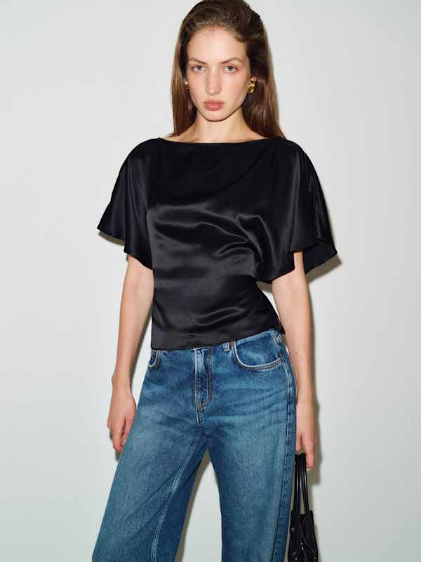 Avery Silk Top - Black