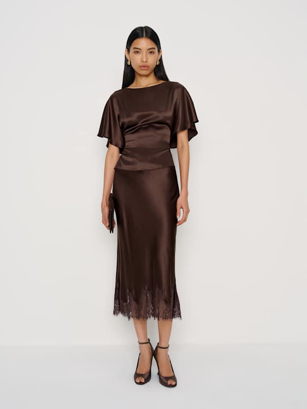 Avery Silk Top - Black Bean