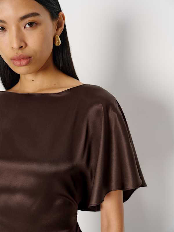 Avery Silk Top - Black Bean
