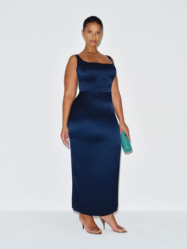 Ambre Silk Dress Es - Midnight