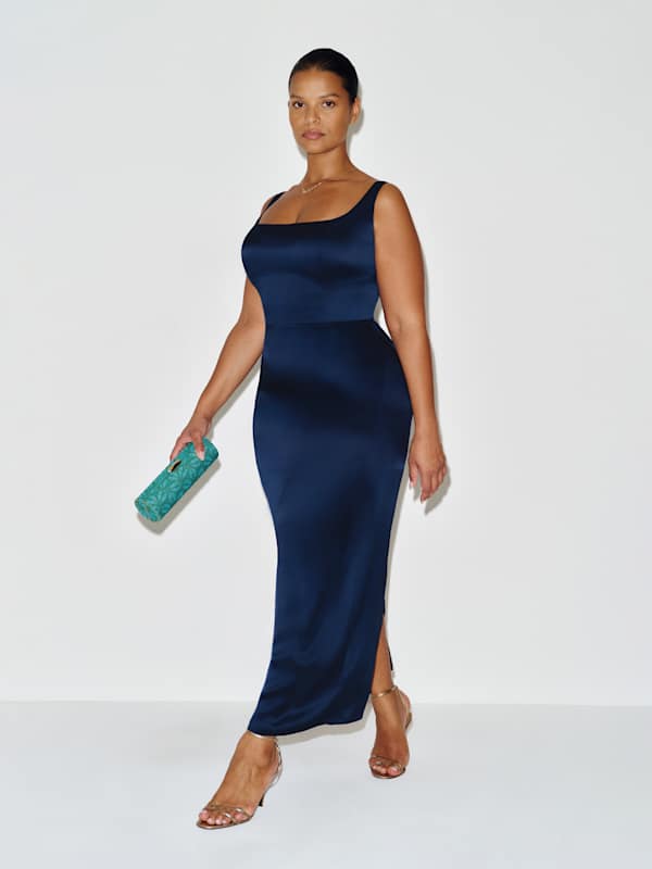 Ambre Silk Dress Es - Midnight