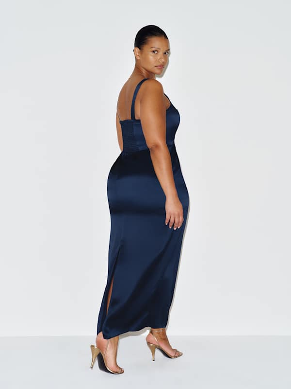 Ambre Silk Dress Es - Midnight