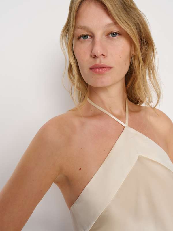 Jillian Silk Top - Almond