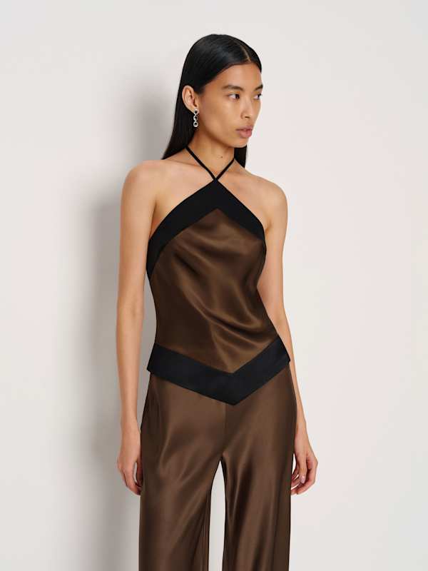 Jillian Silk Top - Pinecone