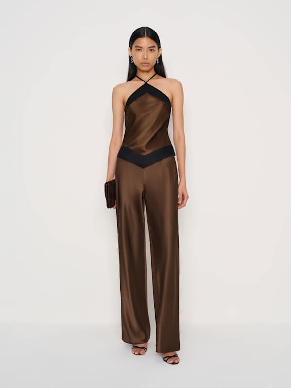 Jillian Silk Top - Pinecone