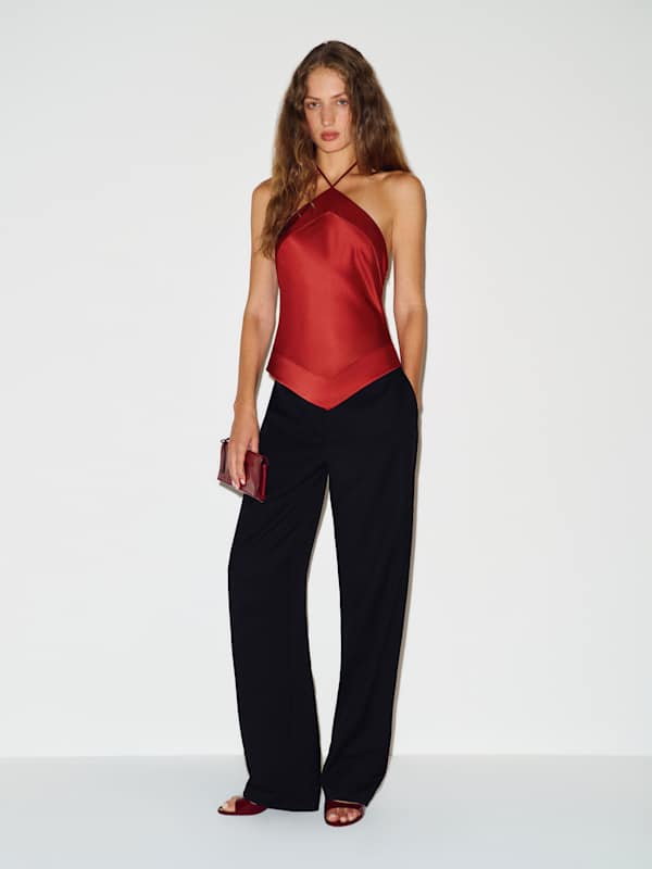 Jillian Silk Top - Sundried Tomato