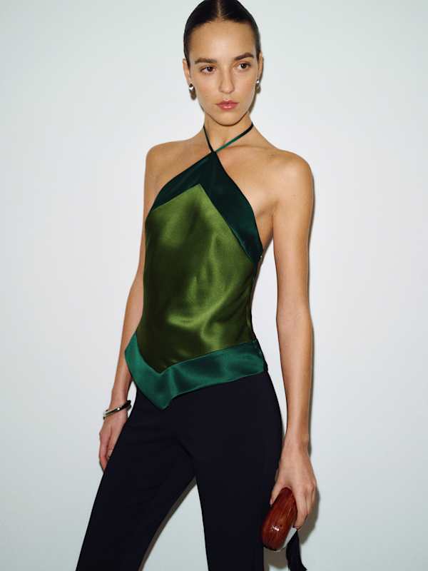 Jillian Silk Top - Topiary