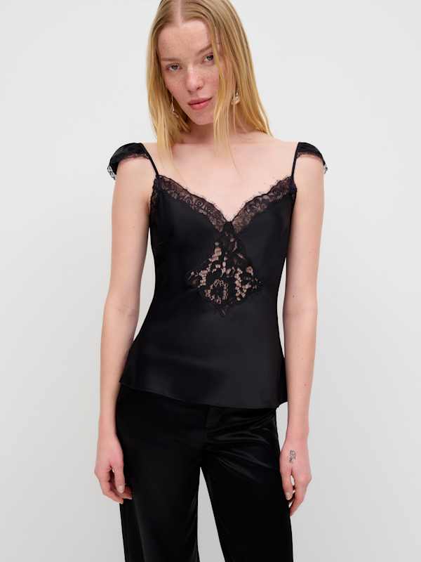 Serafina Silk Top - Black