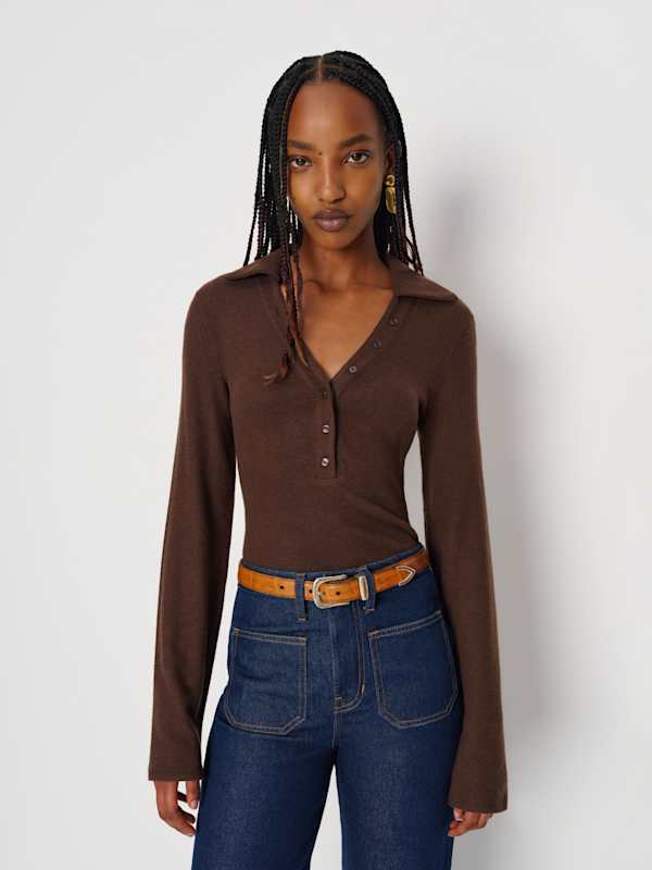 Paisley Knit Top - Mole