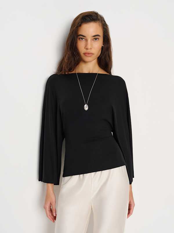 Avery Long Sleeve Knit Top - Black