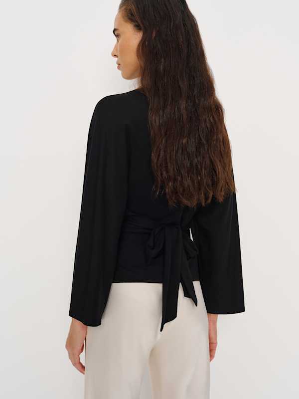 Avery Long Sleeve Knit Top - Black