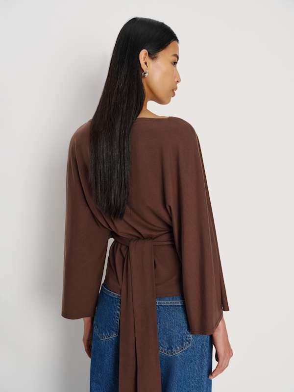 Avery Long Sleeve Knit Top - Cafe