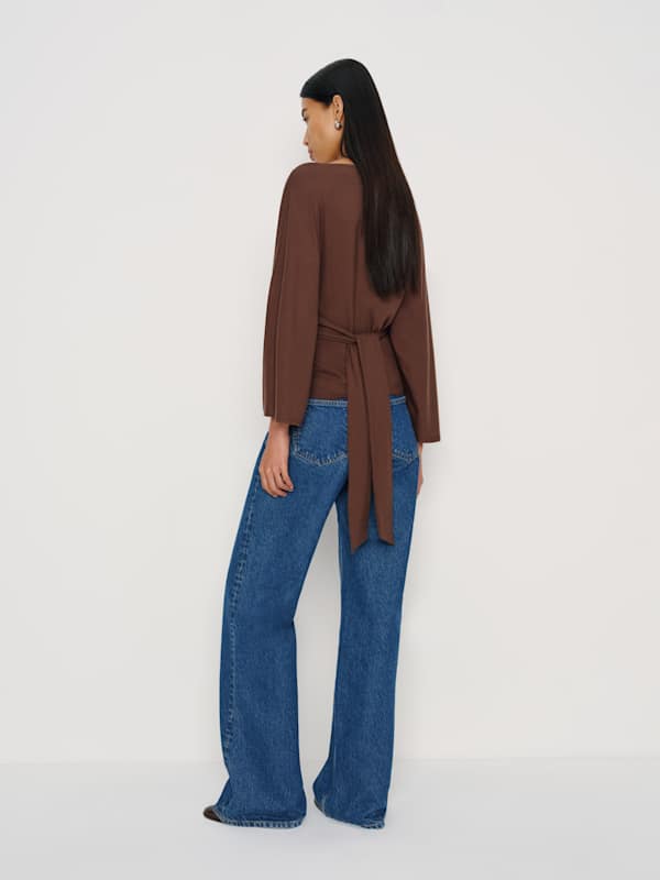 Avery Long Sleeve Knit Top - Cafe