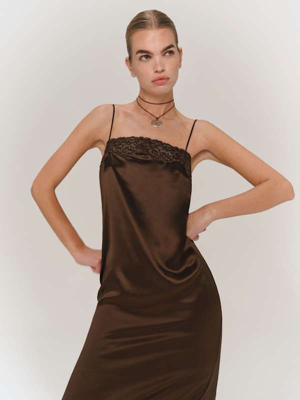 Robe en soie Mackenzie - Pomme de pin