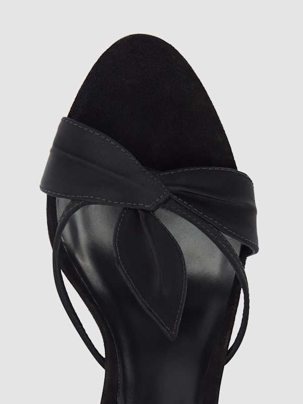 Linda Heeled Sandal - Black Suede Satin