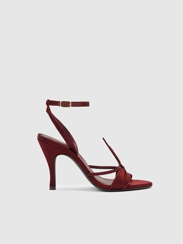 Linda Heeled Sandal - Chianti Satin