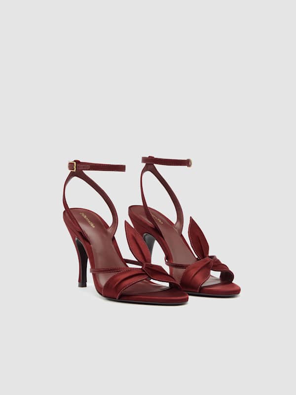 Linda Heeled Sandal - Chianti Satin
