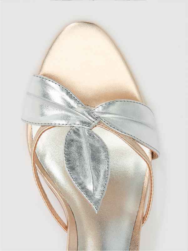 Linda Heeled Sandal - Gold Silver Leather