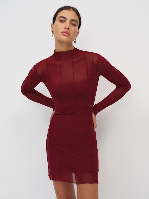 Elani Knit Dress - Deep Red