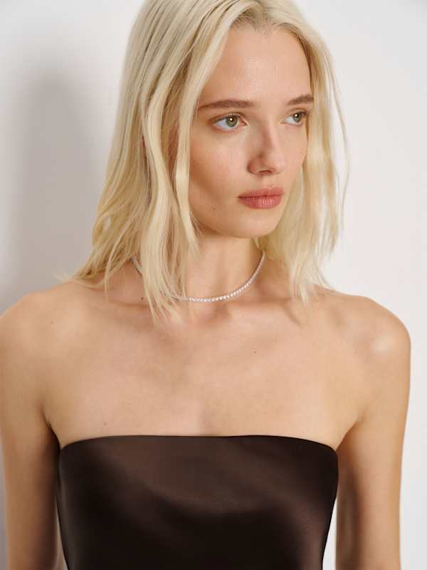 Spritz Silk Long Top - Black Bean