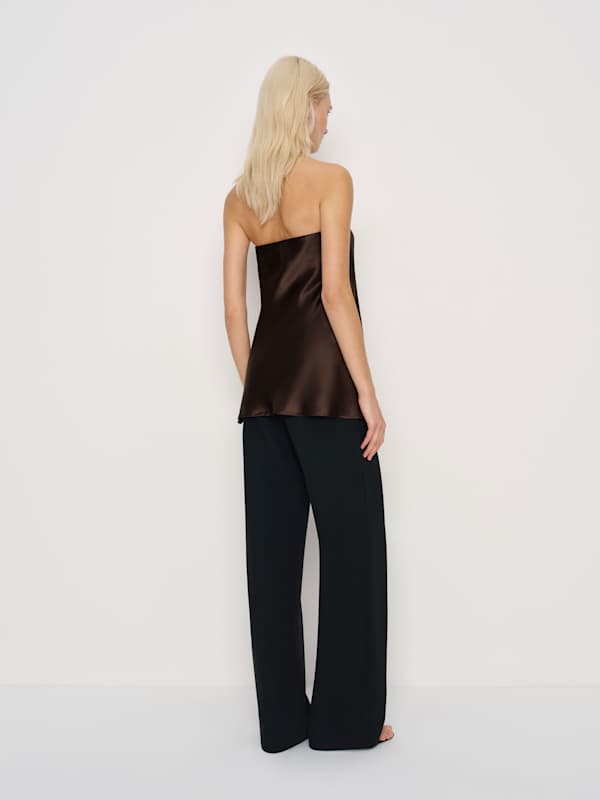 Spritz Silk Long Top - Black Bean