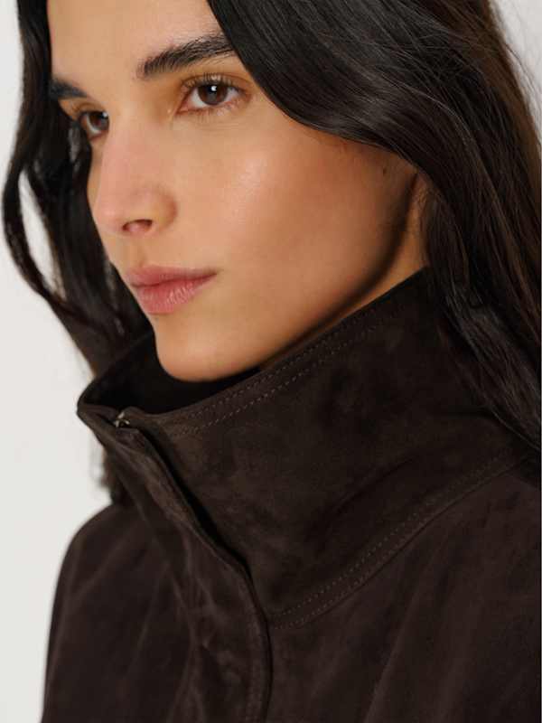 Veda Kendall Suede Jacket - Mole Suede
