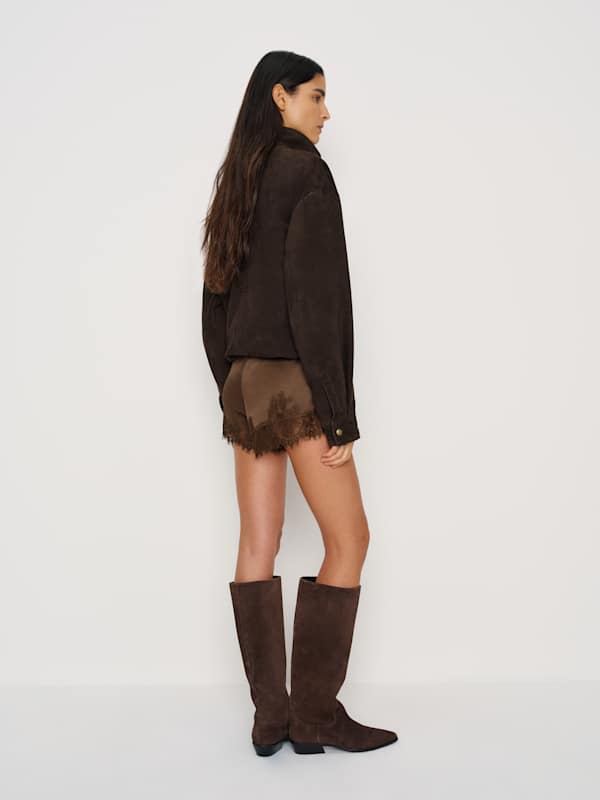 Veda Kendall Suede Jacket - Mole Suede
