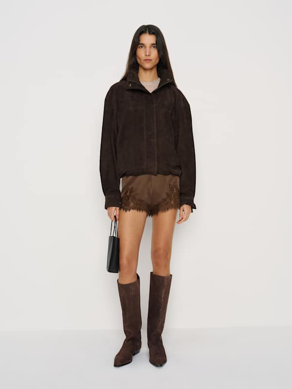 Veda Kendall Suede Jacket - Mole Suede