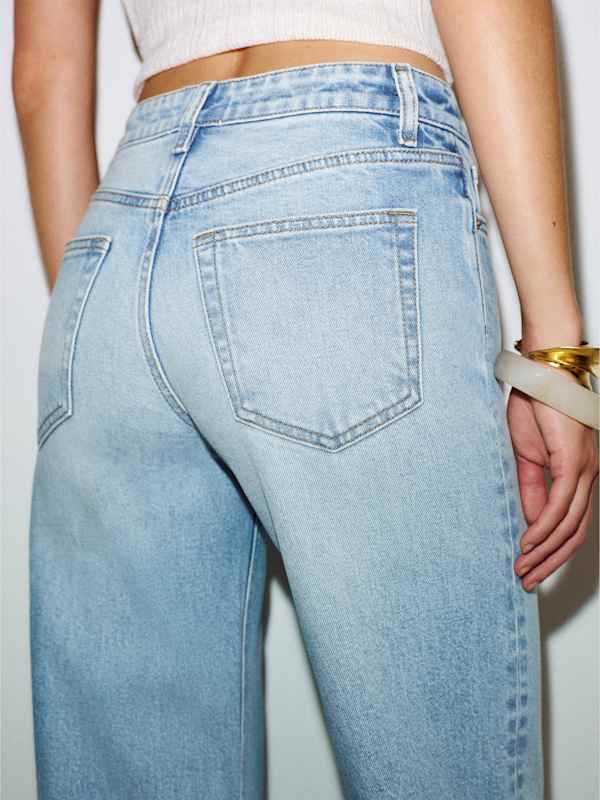Hunter Stretch Mid Rise Wide Leg Jeans - Manatee