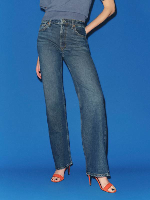 Hunter Stretch Mid Rise Wide Leg Jeans - Spree