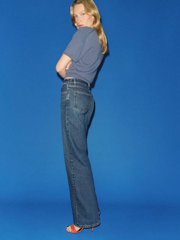 Hunter Stretch Mid Rise Wide Leg Jeans - Spree