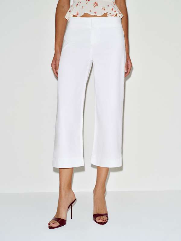 Kat Low Rise Straight Cropped Jeans - Optic White