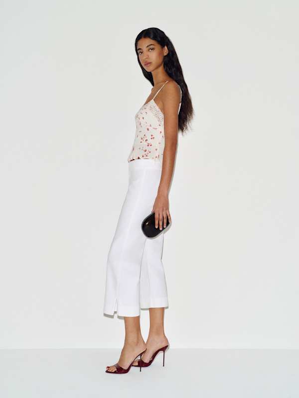 Kat Low Rise Straight Cropped Jeans - Optic White