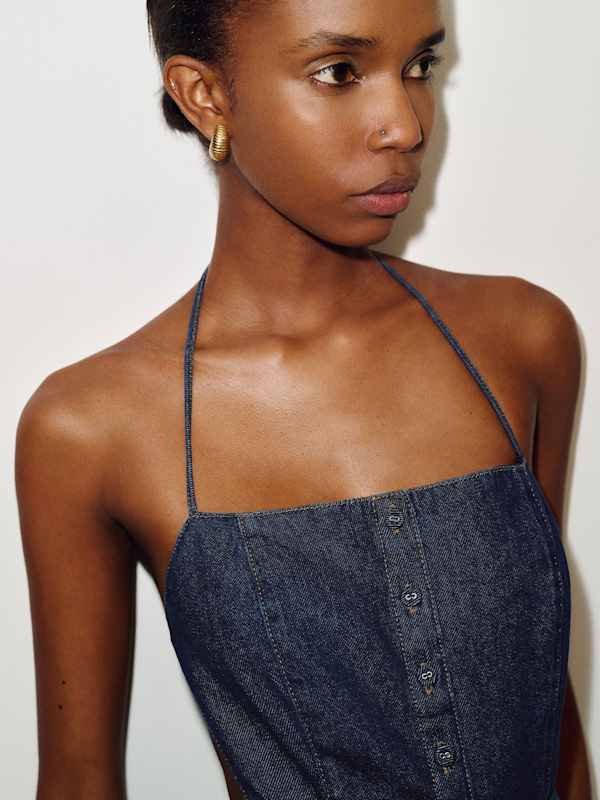 Manon Denim Midi Dress - Prespa