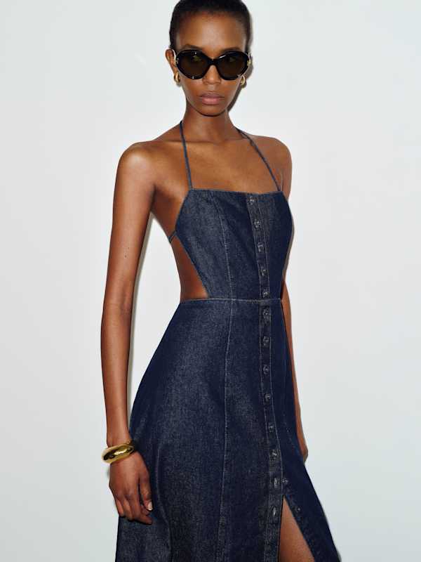 Manon Denim Midi Dress - Prespa
