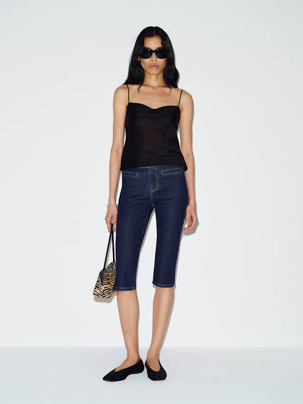 Zoee Stretch Mid Rise Capri Jeans - Nemo