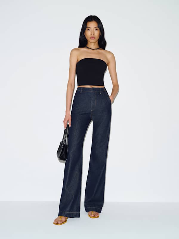 Graycen High Rise Denim Trouser Pant - Volio