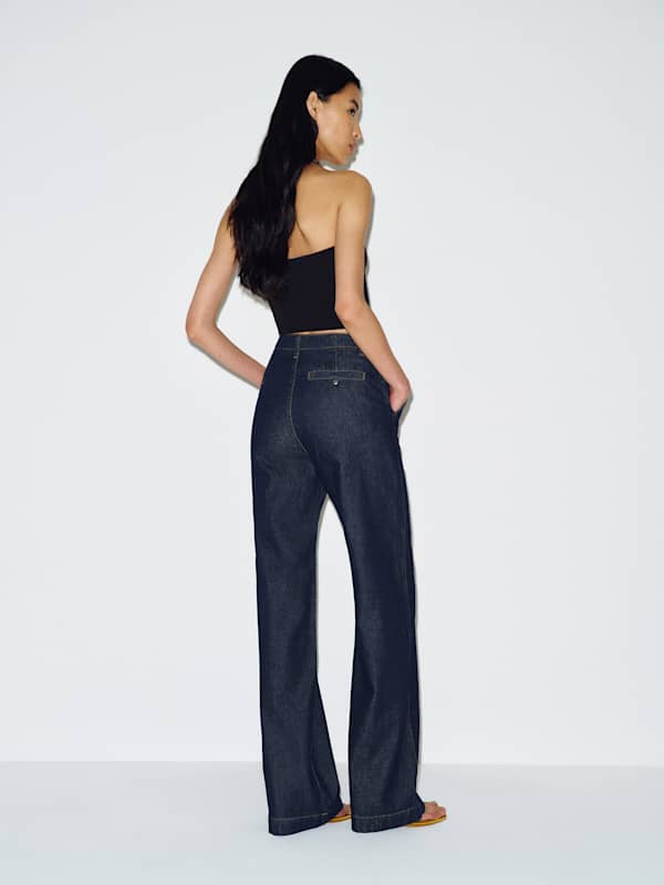 Graycen High Rise Denim Trouser Pant - Volio
