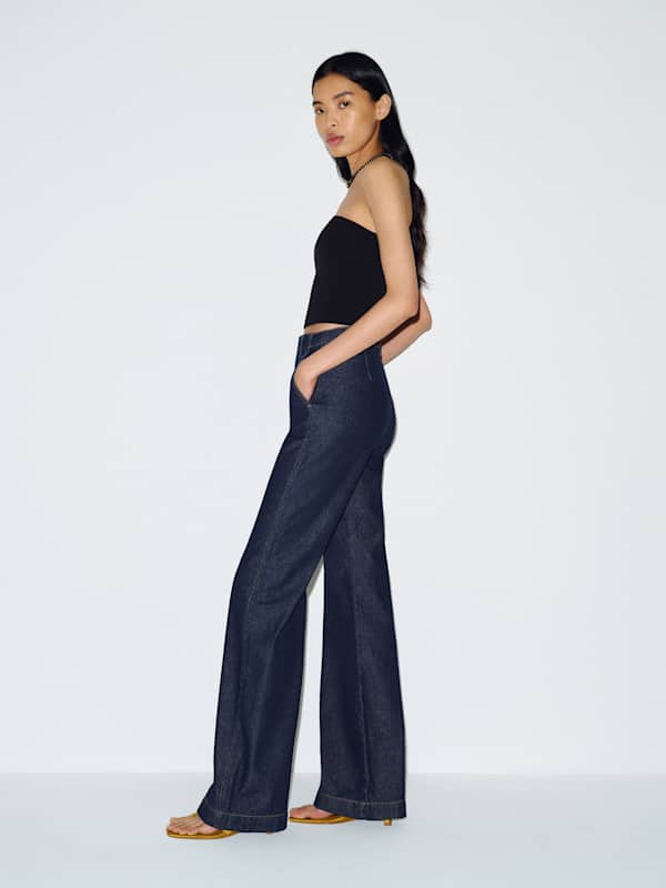 Graycen High Rise Denim Trouser Pant - Volio