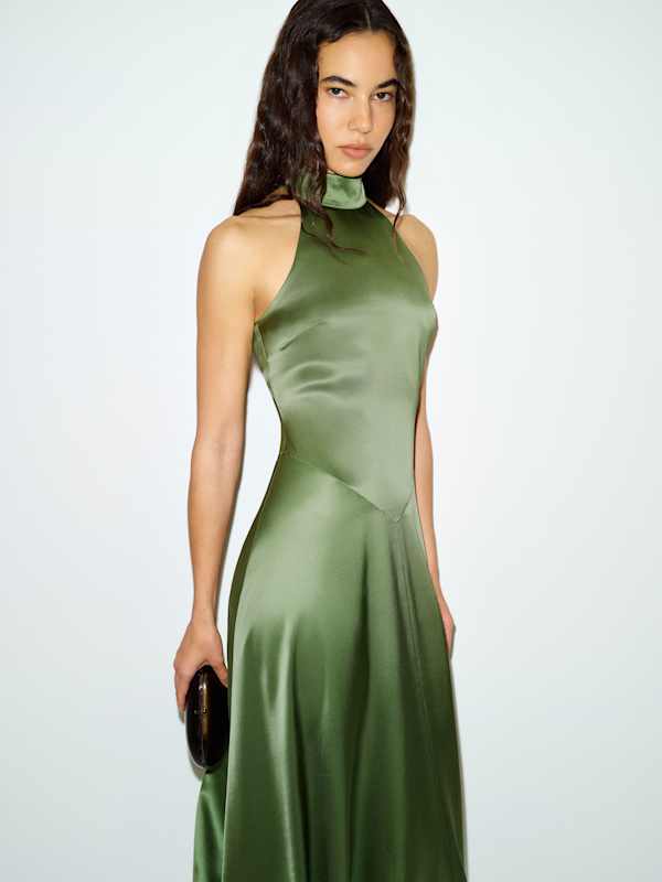 Katelyn Silk Dress - Jade Green