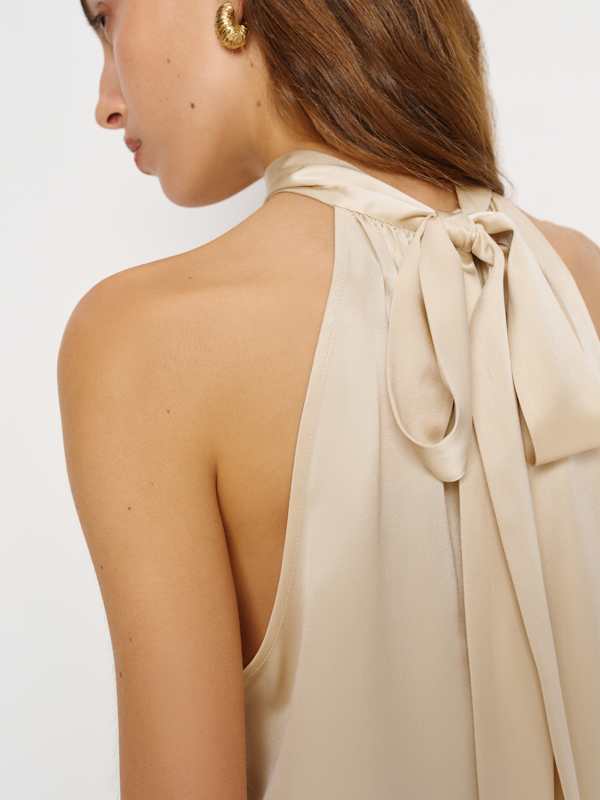 Royce Silk Top - Almond