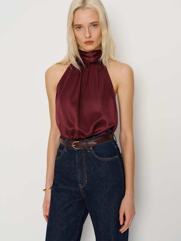 Royce Silk Top - Boysenberry