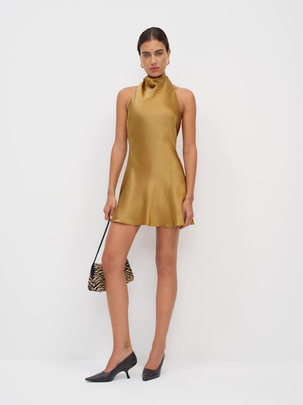 Roy Silk Mini Dress - Ginger