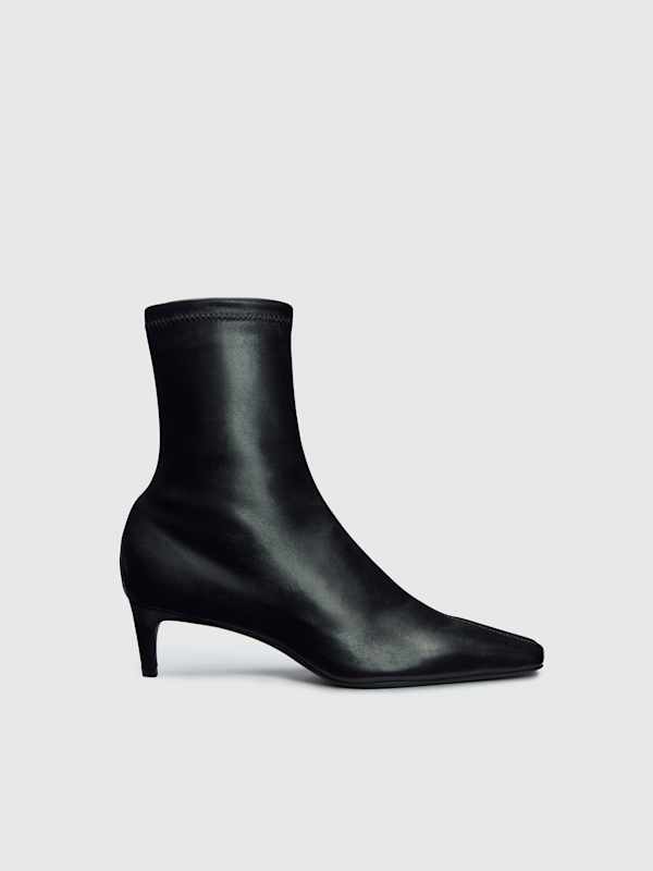 Remy Stretch Ankle Boot - Black Stretch Leather