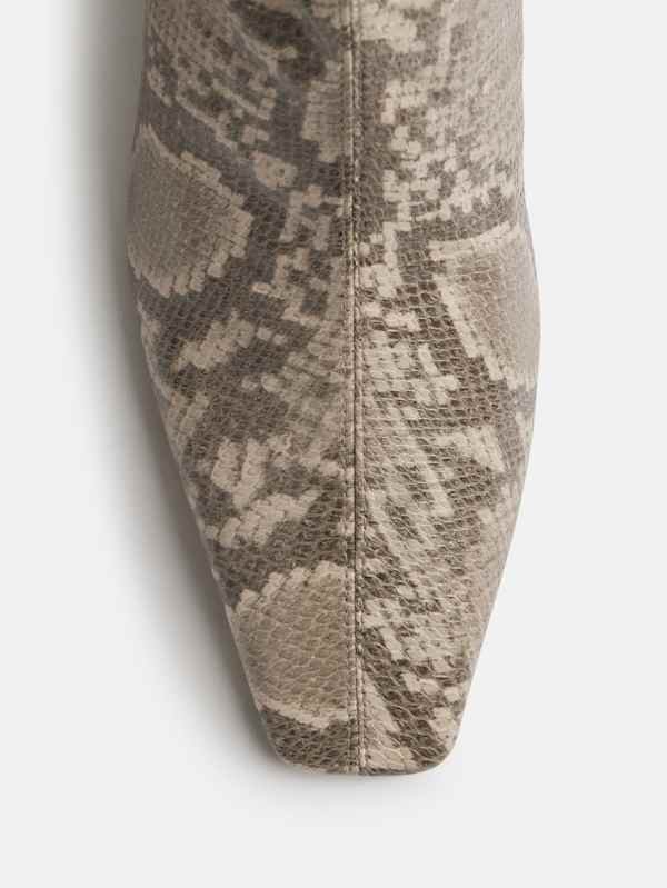 Remy Stretch Ankle Boot - Cream Snake