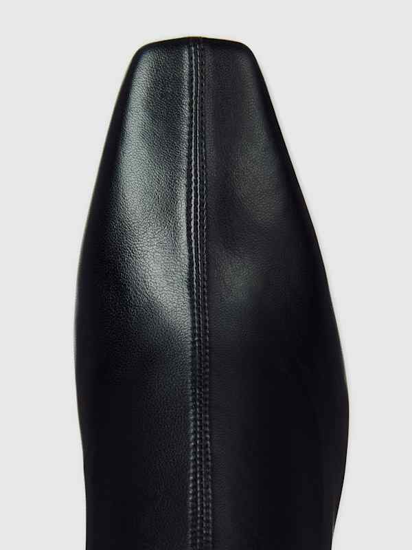 Remy Stretch Knee Boot - Black Stretch Leather